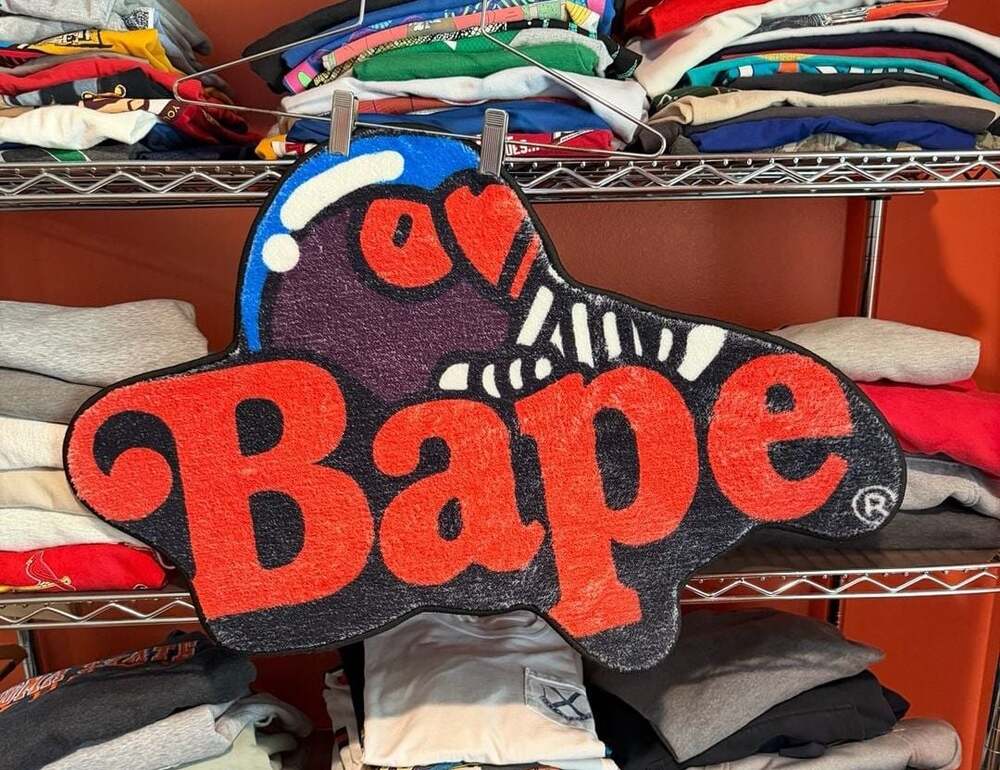 BAPE Sleeping Milo on Bape Rug Mat